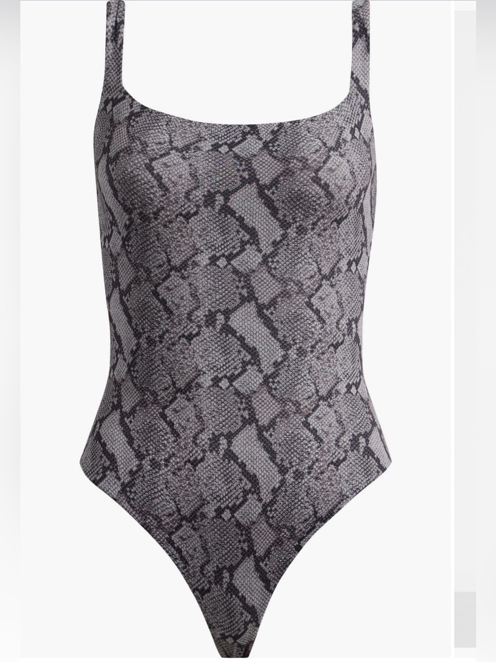 Skims Fits Everybody Bodysuit Square Neck Snakeskin Print NWT Size Small